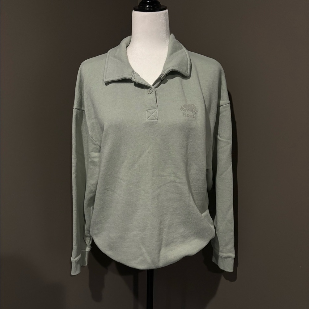 Roots Light Green Collard Sweatshirt